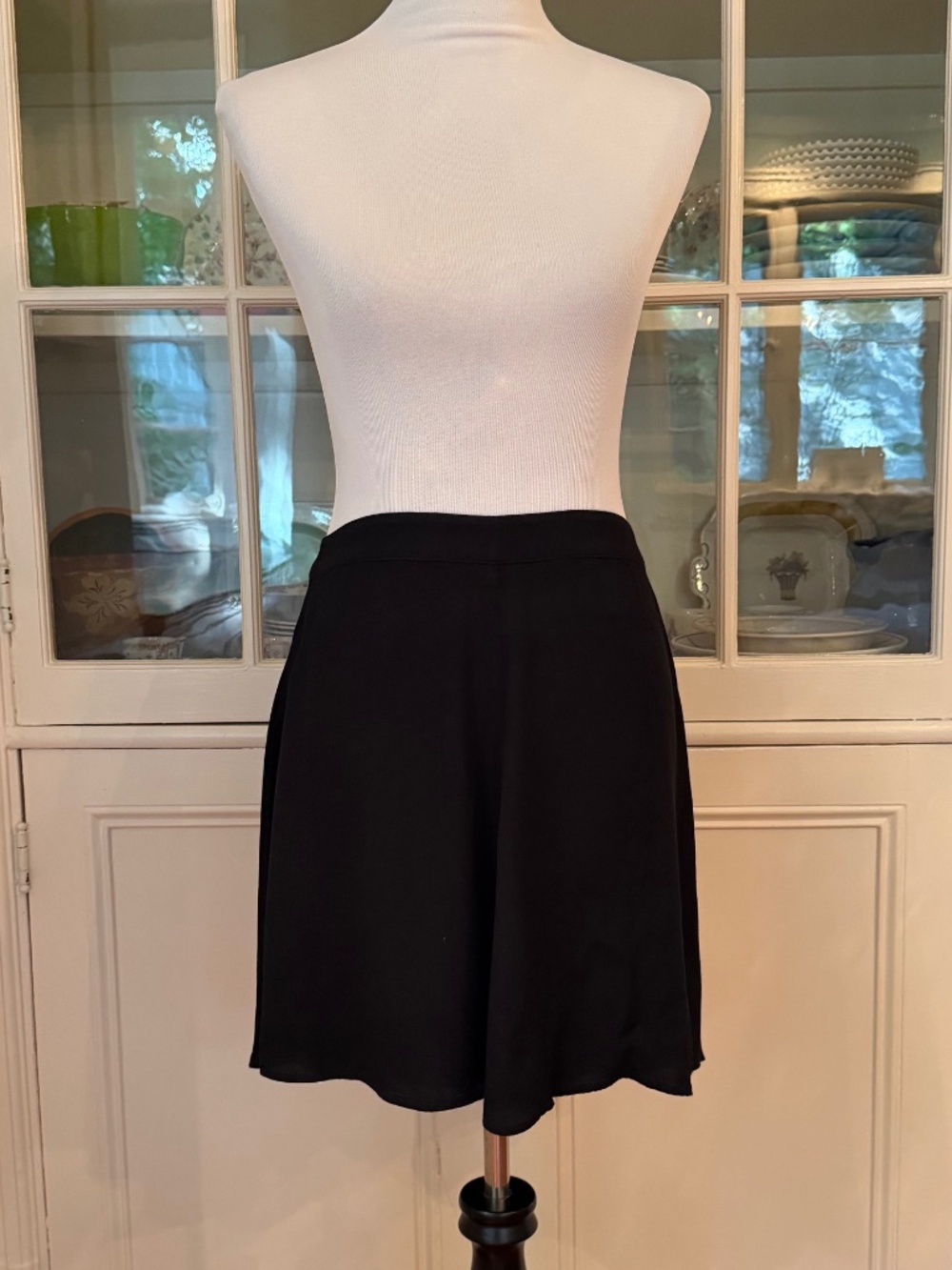 Reformation Black Viscose/Rayon Mini Skirt, Size L